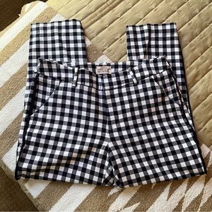 Merona Gingham Navy White Checked ankle pants in stretch cotton blend